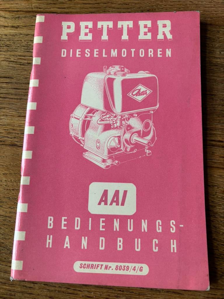 Petter dieselmotoren bedieningsboek AAI, Ophalen, Gebruikt