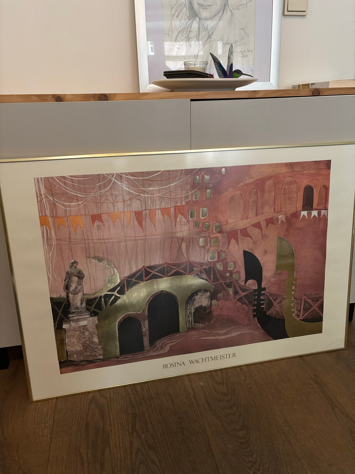Rosina Wachtmeister Poster met lijst en passe-partout, Ophalen, Papier/karton, Print, Dieren