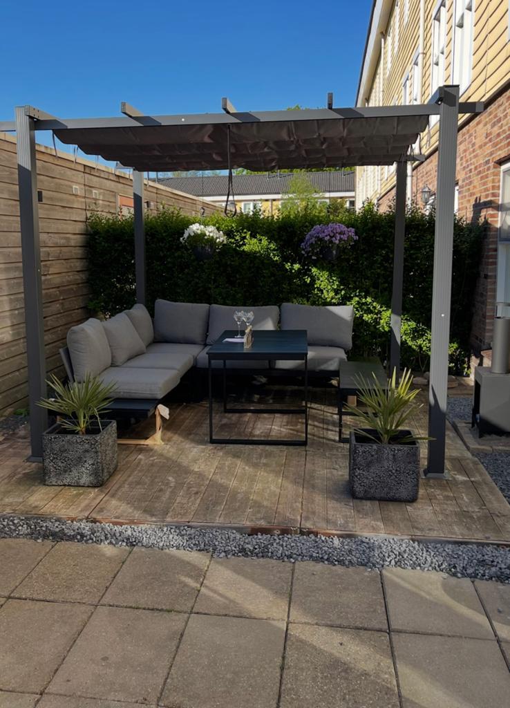 Merida Loungeset Zwart/Grijs Aluminium, Ophalen, Gebruikt