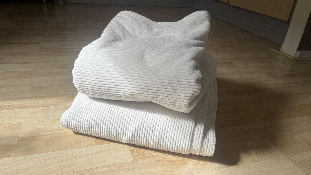 2x Witte ribgordijnen, Ophalen, Overige materialen, Gebruikt, 220 cm