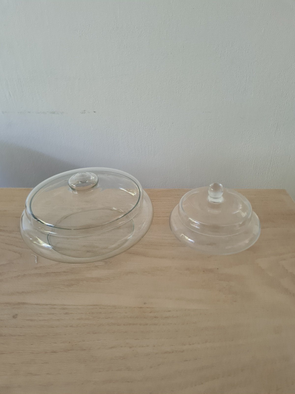 vintage glazen koekschaal en bonbonniere Leerdam, Ophalen of Verzenden
