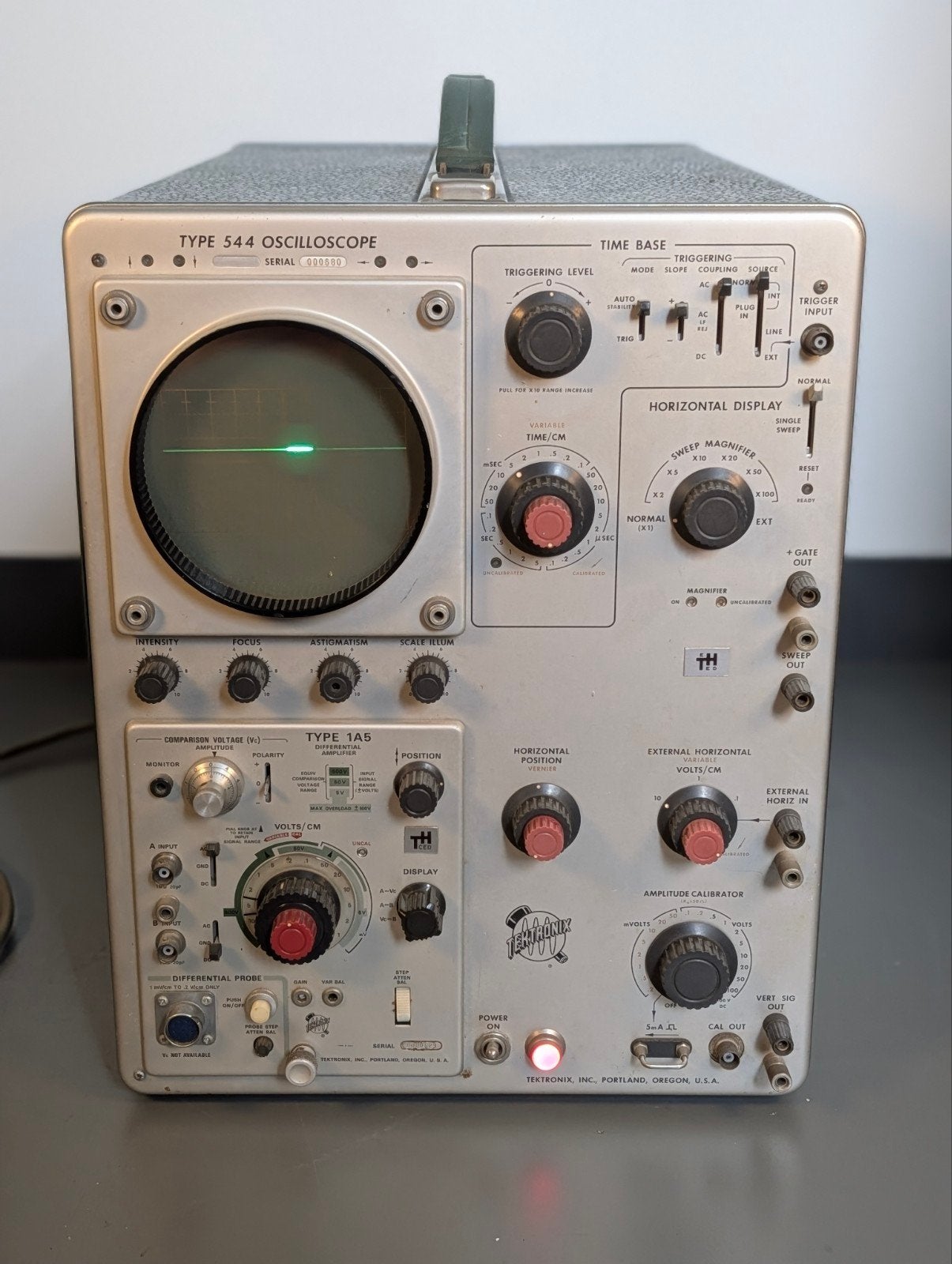Tektronix Type 544 Oscilloscoop Met Type 1A5 Plug-in, Ophalen, Gebruikt, ., .