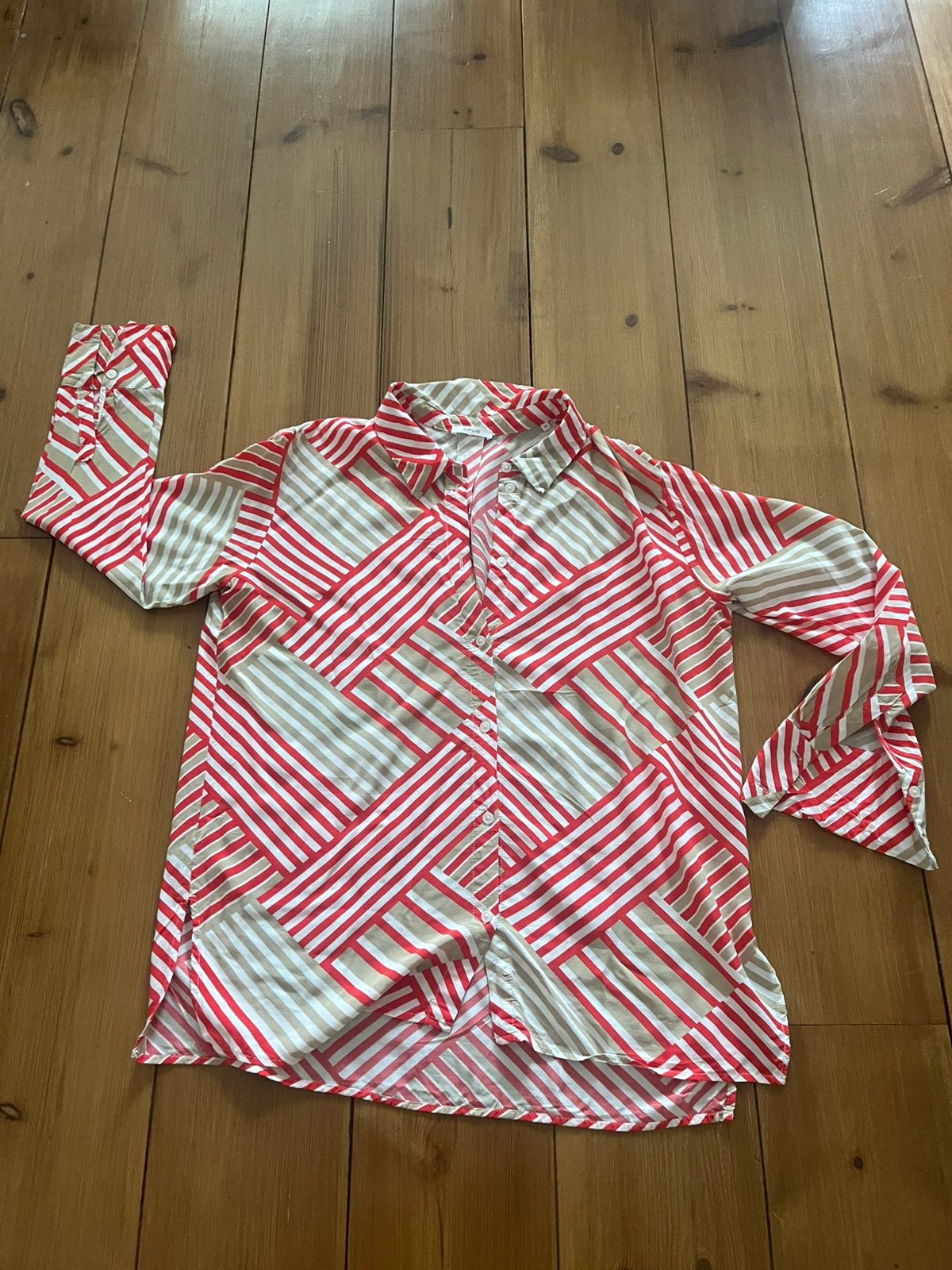 Mooie beigerode blouse Opus, maat 44, Verzenden, Zo goed als nieuw, Maat 42/44 (L), Overige kleuren