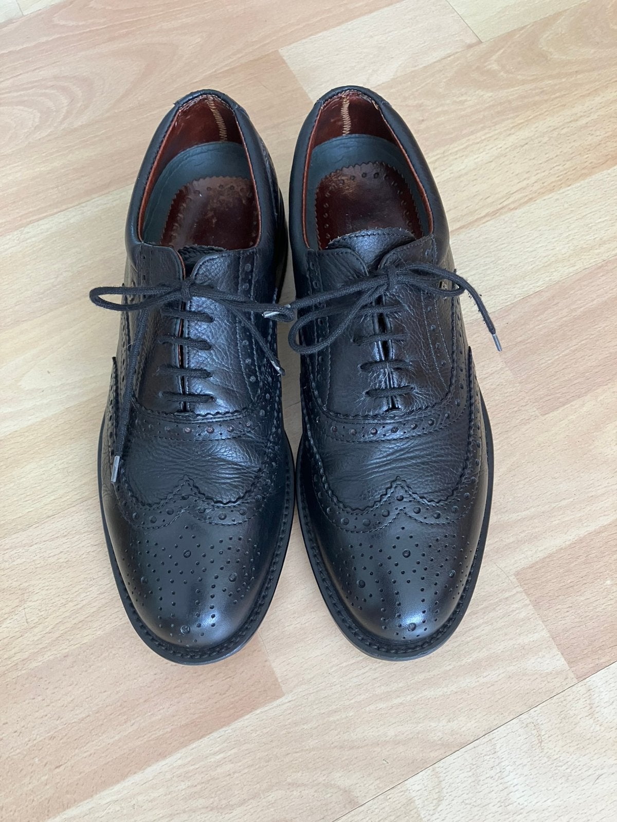 Berkelmans zwarte klassieke broques schoenen mt 42 izgs, Zwart, Ophalen of Verzenden, Gedragen, Veterschoenen