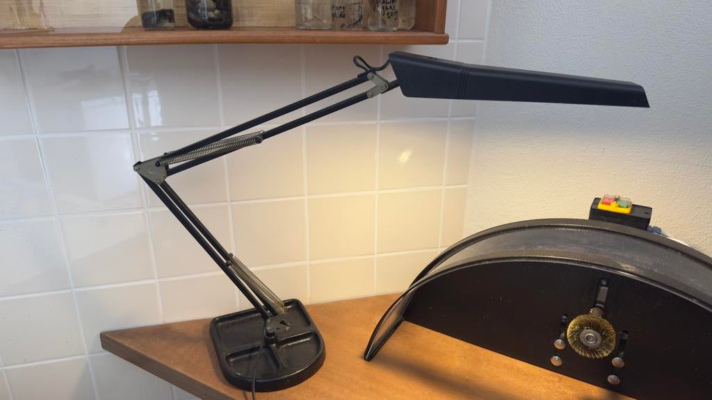 Vintage bureaulamp, architectenlamp, Huis en Inrichting, Lampen | Tafellampen, Ophalen of Verzenden, Gebruikt, Minder dan 50 cm