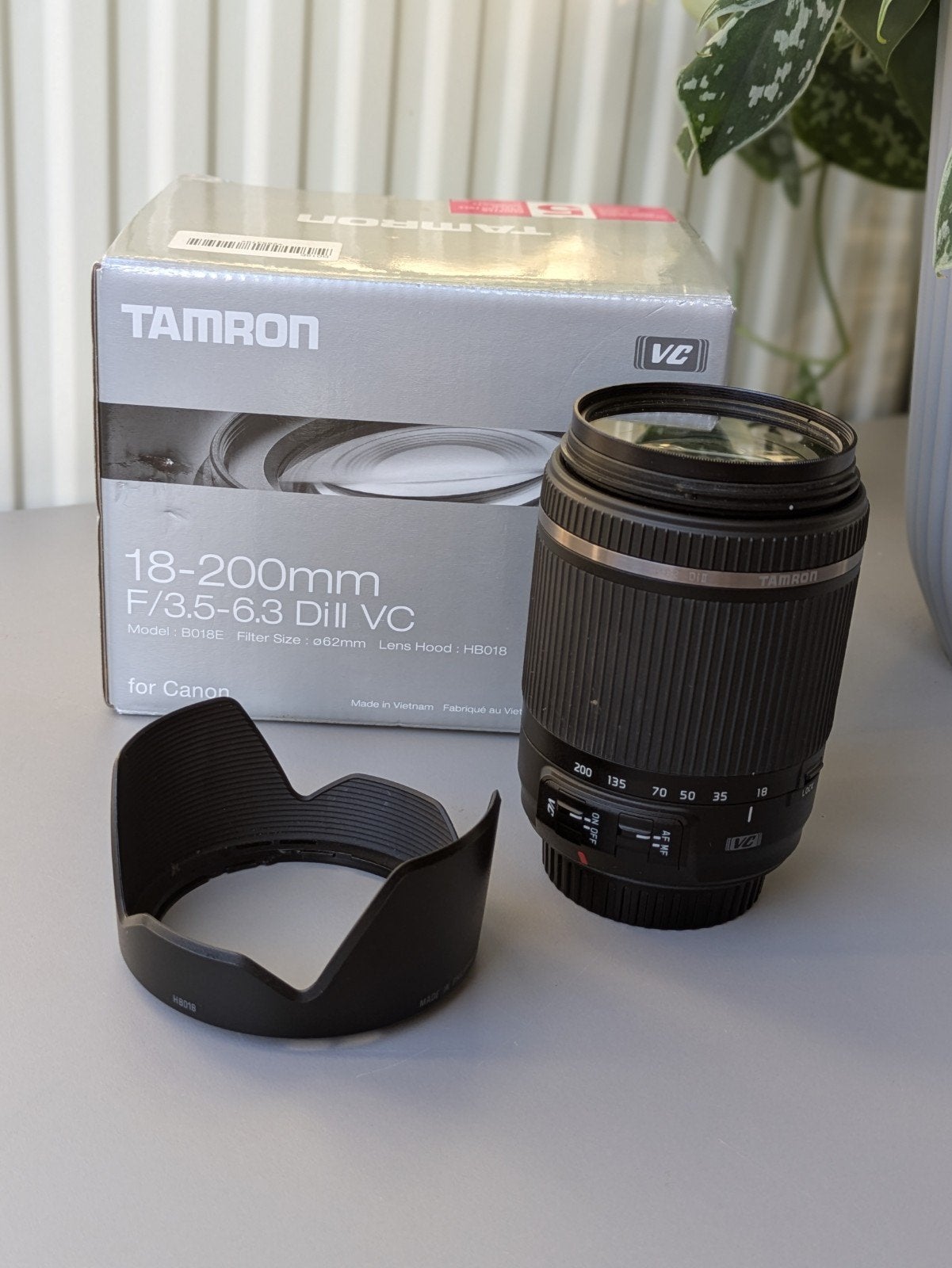 Tamron 18-200mm f/3.5-6.3 Di II VC B018E voor Canon, Audio, Tv en Foto, Fotografie | Lenzen en Objectieven, Ophalen, Inclusief filter