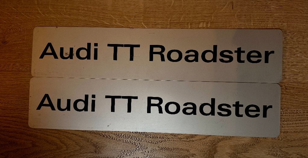 Audi TT Roadster … dealerplaat / naamplaat, Ophalen of Verzenden, Gebruikt
