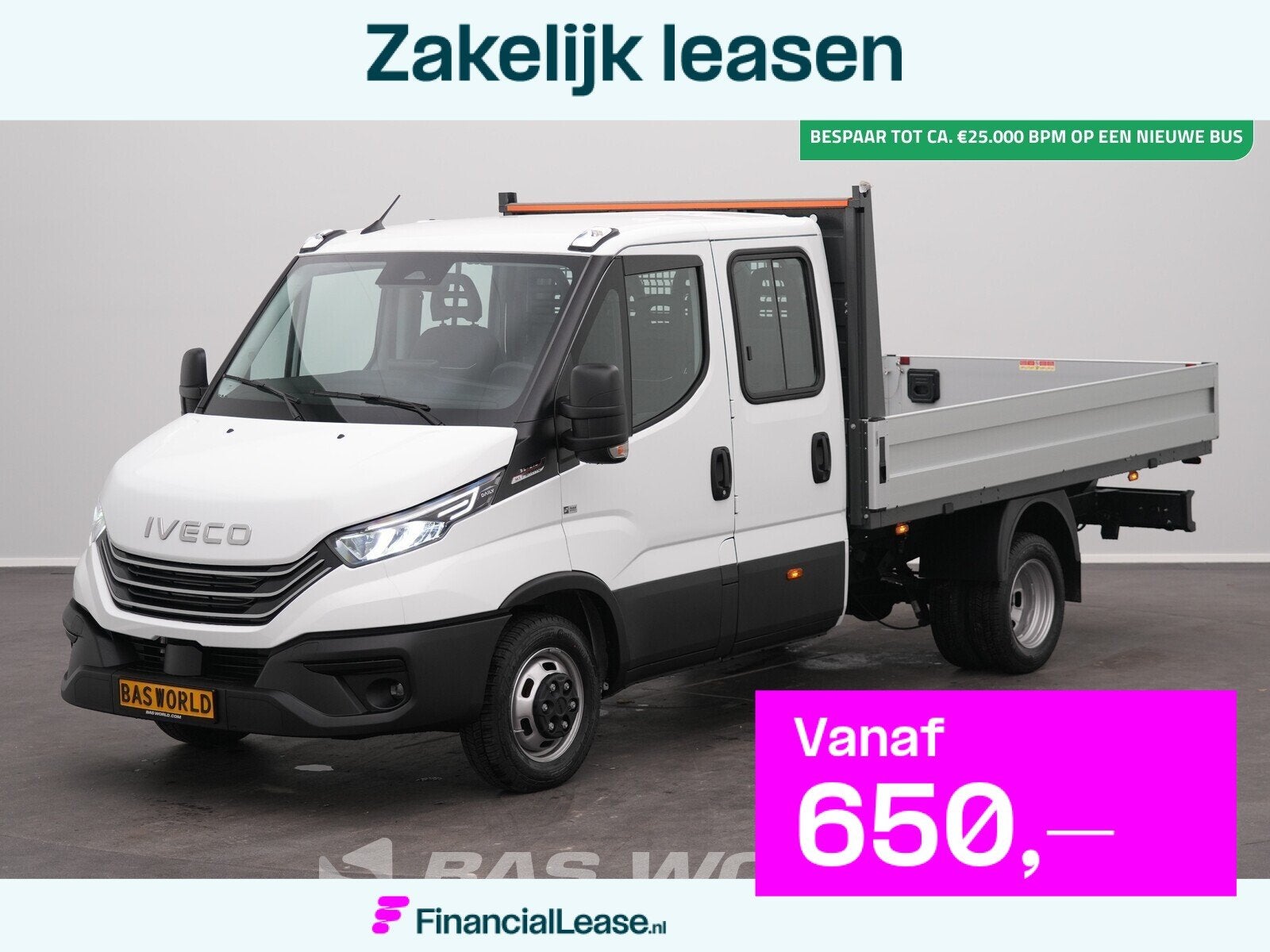 Iveco Daily 35C21 3.0L Open Laadbak Dubbel Cabine 210PK Dubb, Automaat, Stof, Euro 6, 4 cilinders
