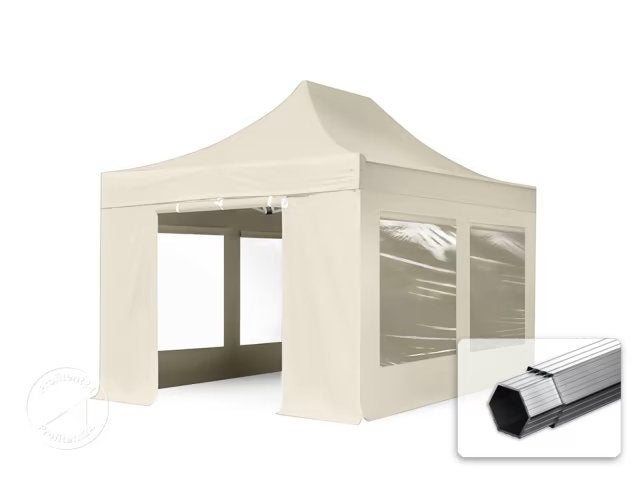 Luxe Beige Partytent 3x4,5 meter te huur, Ophalen, Opvouwbaar, Partytent, Zo goed als nieuw