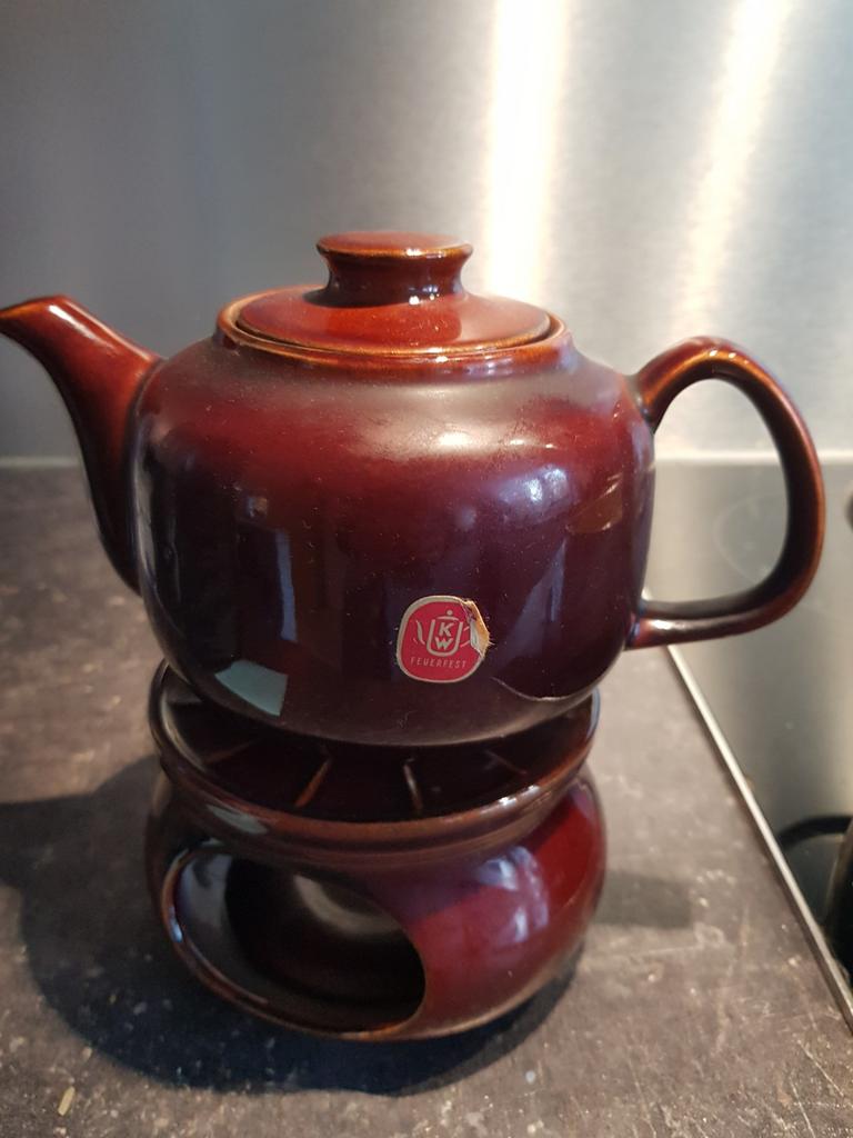 Vintage theepot met lichtje eronder, Ophalen of Verzenden