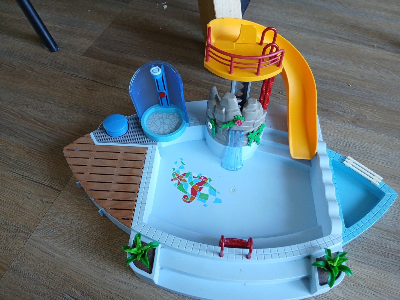Playmobil Zwembad met glijbaan en figuren (4858), Kinderen en Baby's, Gebruikt, Complete set, Overige typen, Ophalen of Verzenden