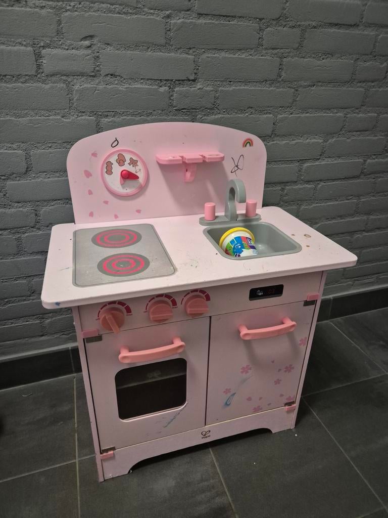 Roze houten speelkeuken voor kinderen, Ophalen, Gebruikt