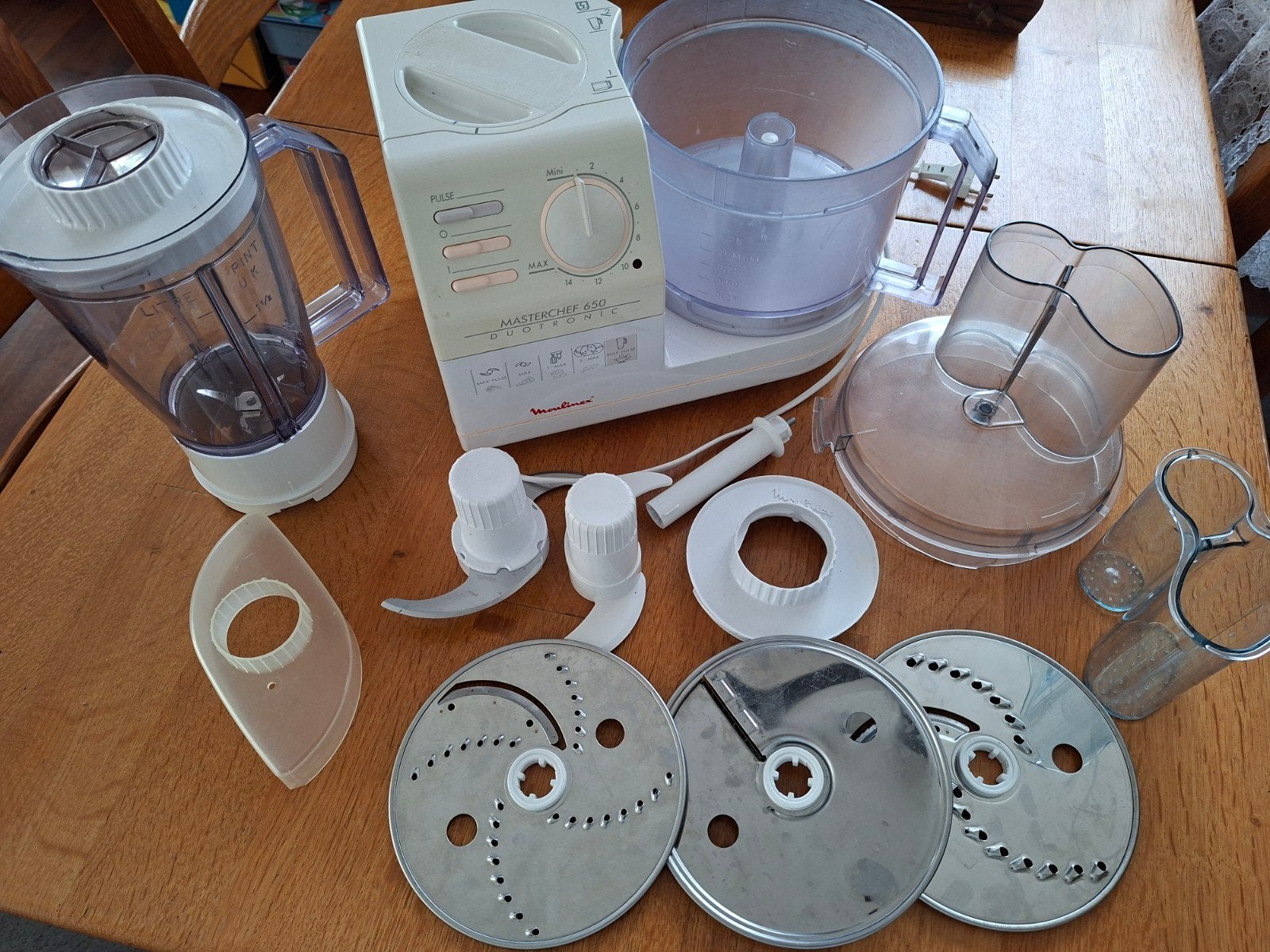 Keukenmachine Moulinex -Masterchef 650 Duotronic, 4 liter of meer, Ophalen of Verzenden, Gebruikt, 3 snelheden of meer