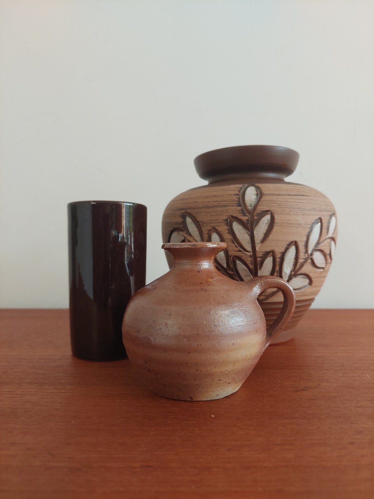 set vintage Mid-Century vaasjes 70s, Antiek en Kunst, Ophalen of Verzenden