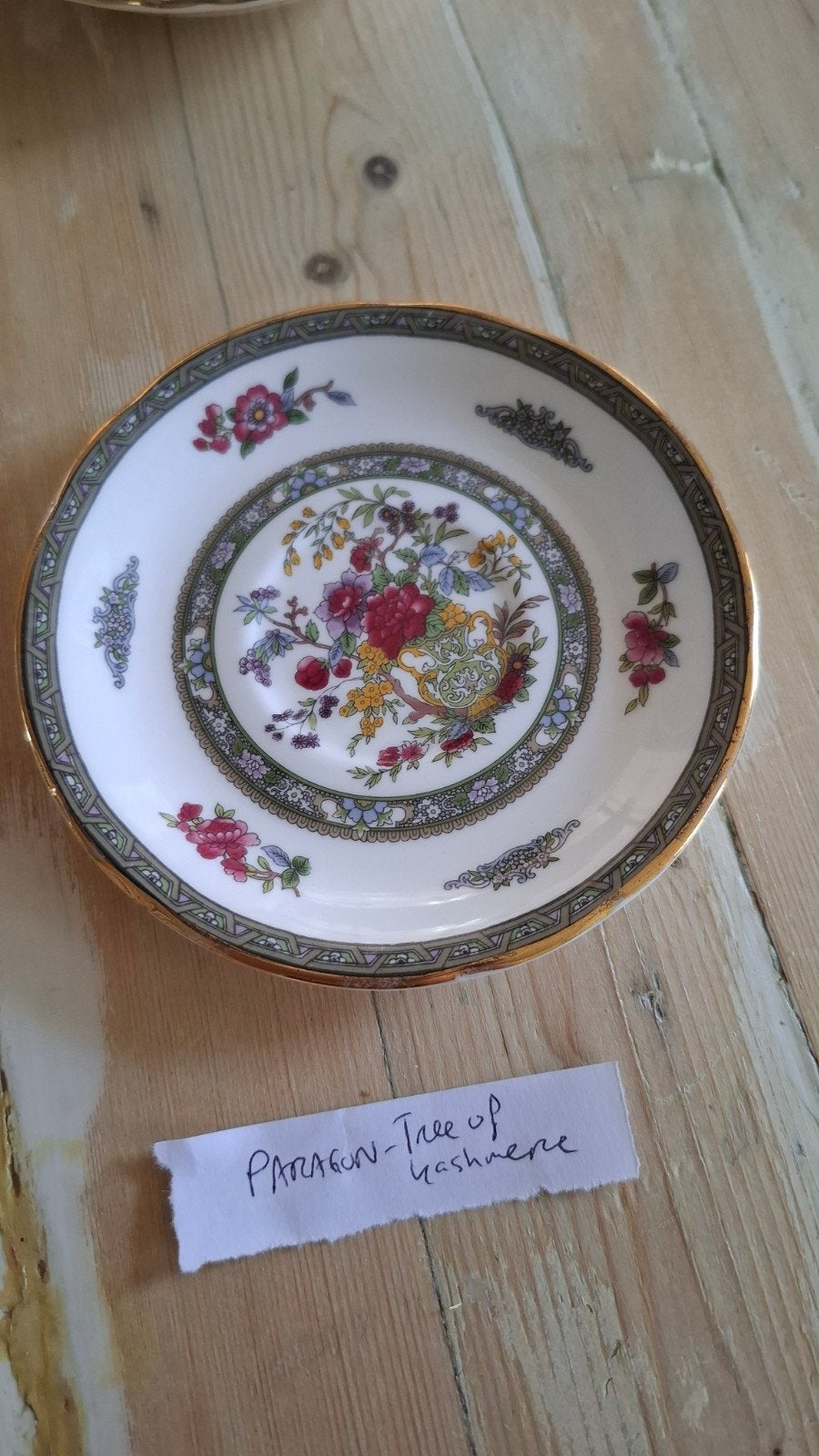 vintage porselein schoteltje Paragon - Tree of Kashmere, Ophalen, Gebruikt, Porselein, Kop en/of schotel