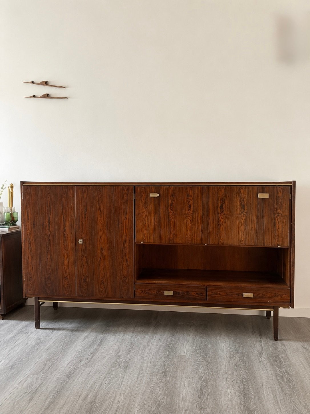 High board mid century vintage kast, Gebruikt, Vintage mid century, Met deur(en), Ophalen of Verzenden