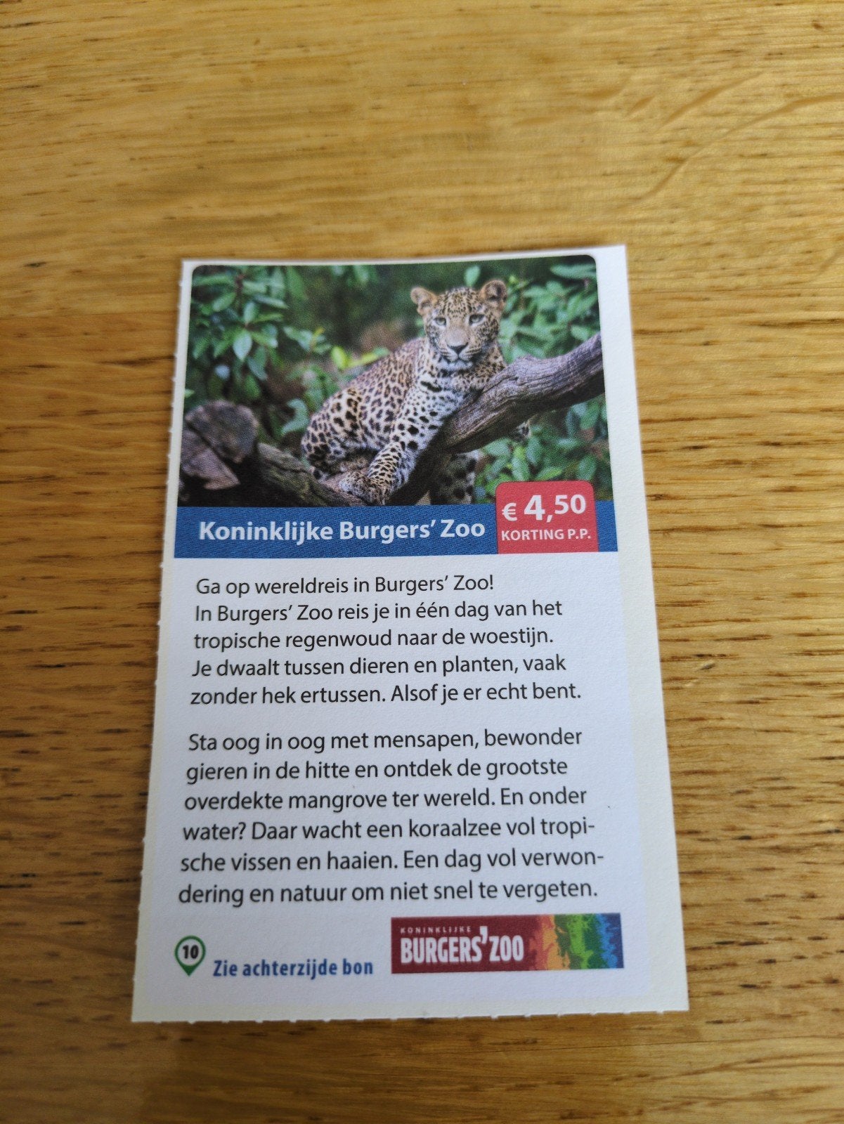 Kortingsbon voor Burgers Zoo, 4,50 korting p.p., Tickets en Kaartjes, Drie personen of meer, Kortingskaart