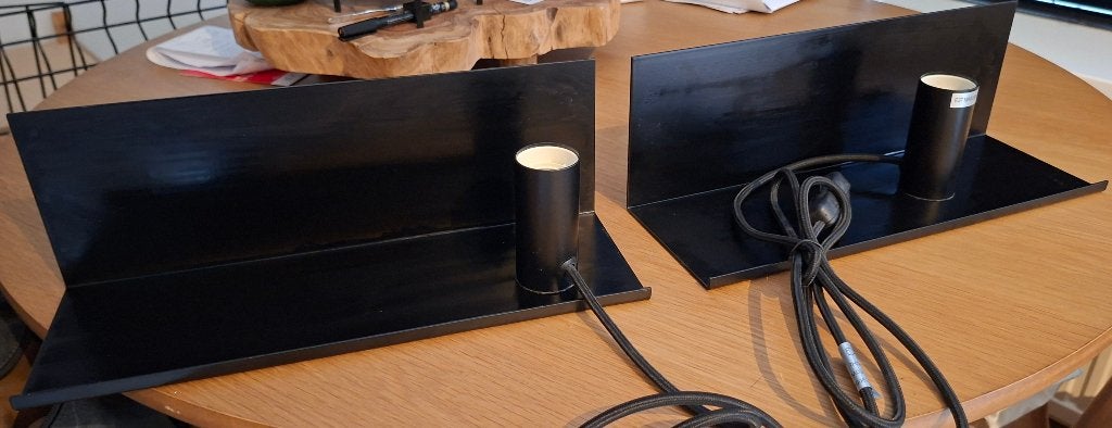 2x zwarte moderne wand lamp, Met schakelaar, Zwart, Nieuw, Metaal