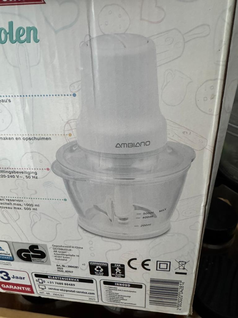 Keuken machine nooit gebruiken nog nieuwe in de doos, 4 liter of meer, Ophalen of Verzenden, Zo goed als nieuw, 3 snelheden of meer