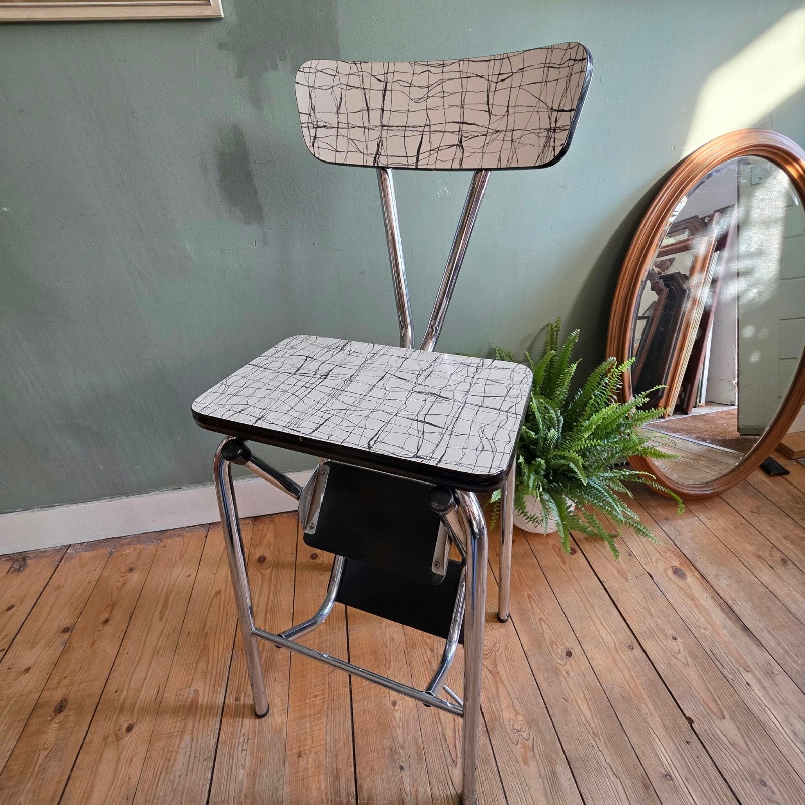 Lucky Vintage Formica keukentrapje of barstoel Jaren 60, Ophalen, Huis en Inrichting