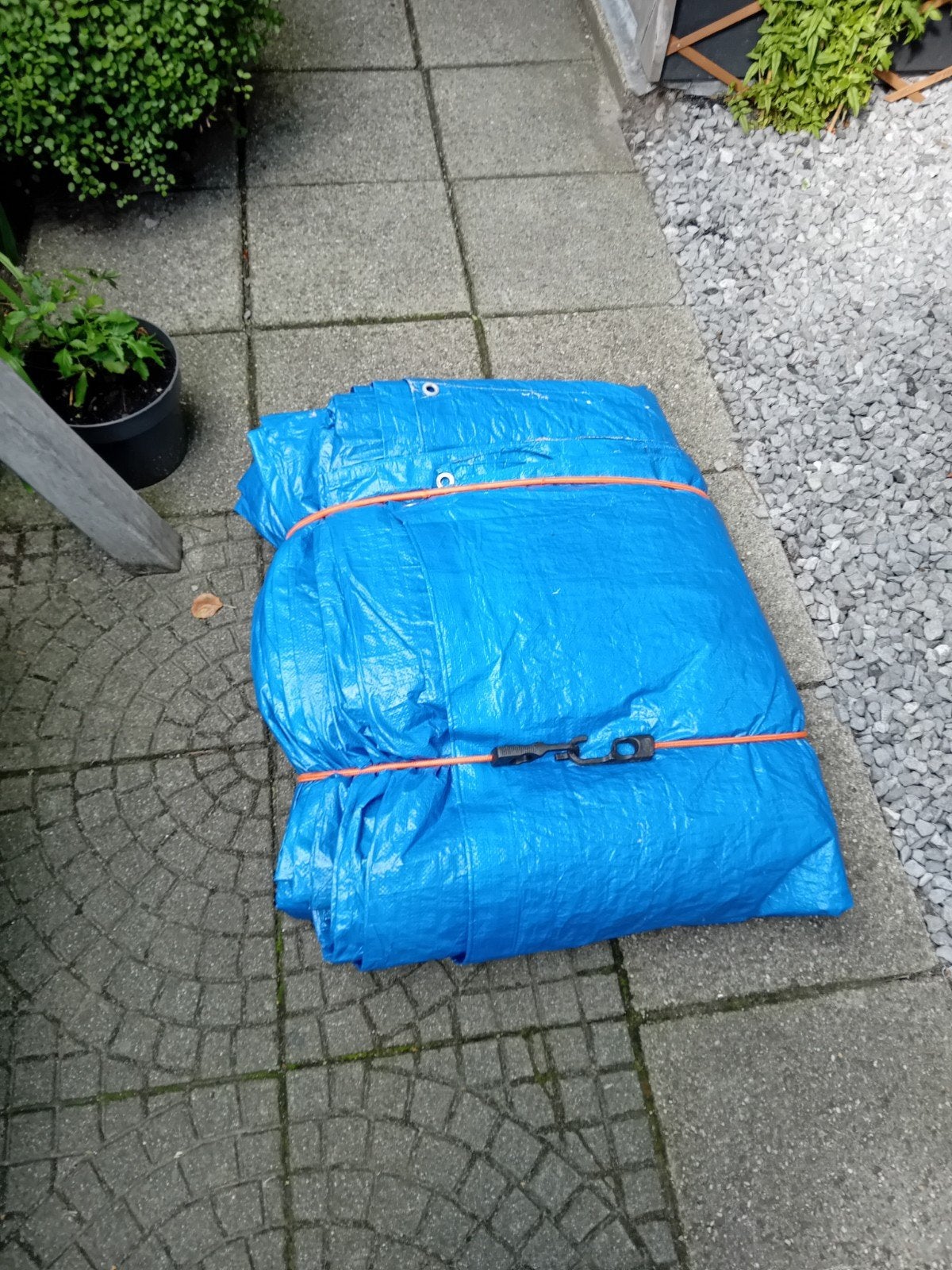 Blauw afdekzeil - Gebruikt maar in goede staat, Ophalen, Gebruikt, 15 m² of meer, Zeil