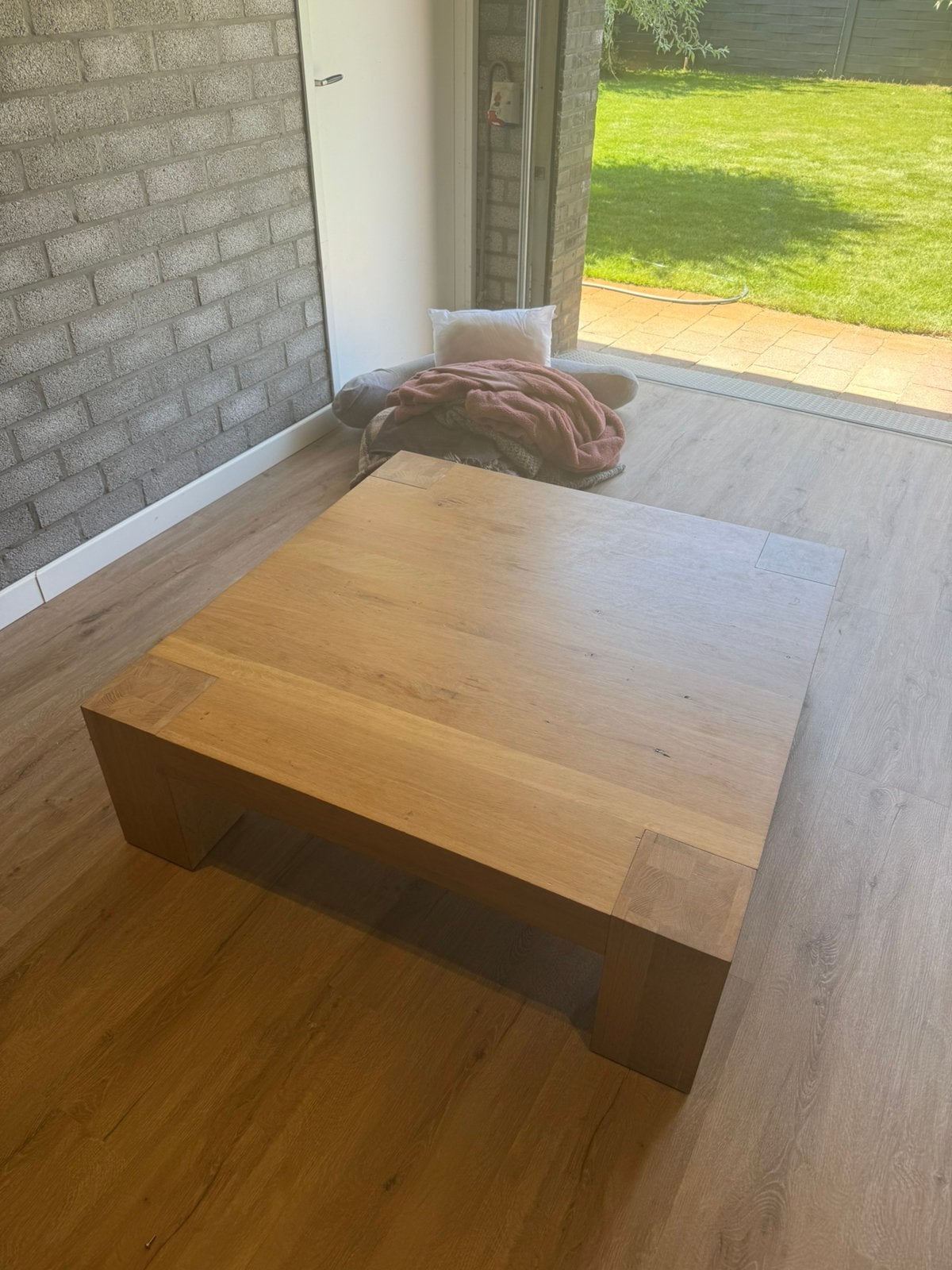 Houten salontafel, Huis en Inrichting, Ophalen, 100 tot 150 cm, 50 tot 100 cm, Zo goed als nieuw
