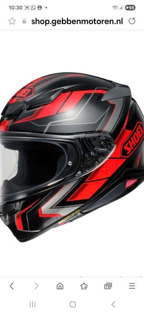 Shoei Integraalhelm - Zwart/Rood Design, M, Heren, Ophalen of Verzenden, Integraalhelm