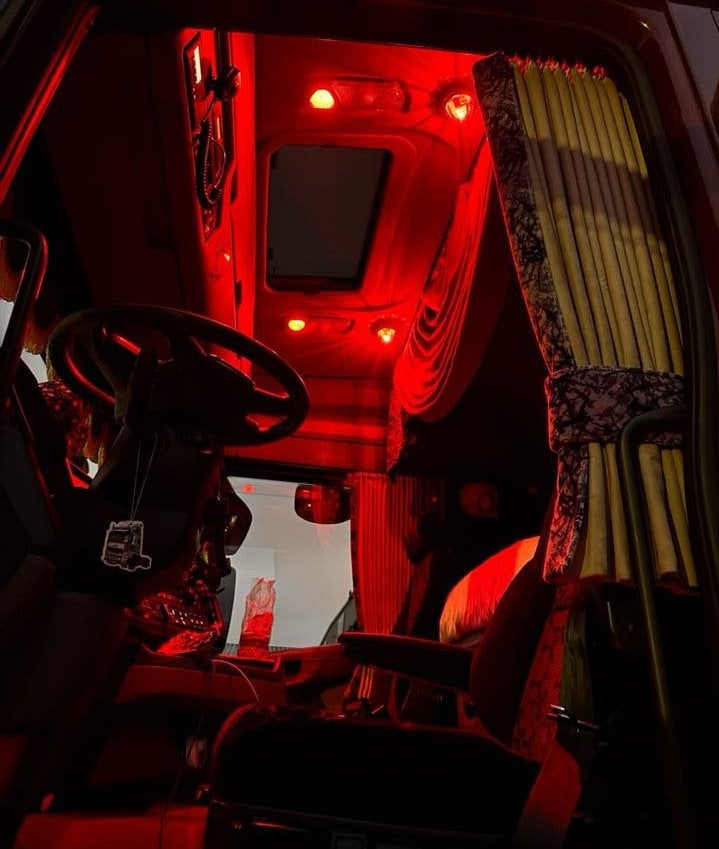 Scania Next Gen R interieur paarse deense pluche, Ophalen, Gebruikt, Scania, Interieur en Bekleding