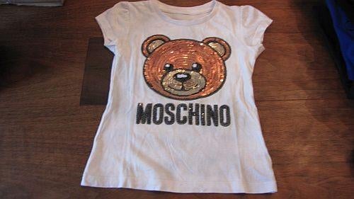 98 MOSCHINO beer paillet shirt, Ophalen of Verzenden, Zo goed als nieuw, Meisje, Shirt of Longsleeve