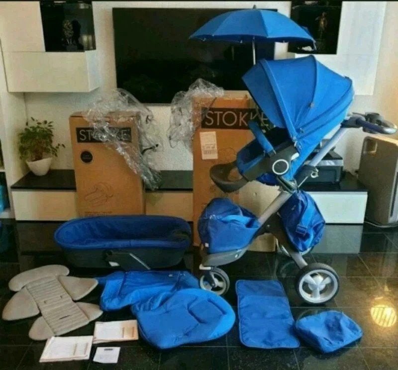 Stokke Xplory kobalt blauw (limited edition), overcompleet, Ophalen of Verzenden, Zo goed als nieuw, Overige merken