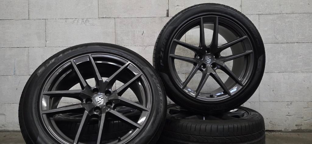 20" Porsche Macan S l ll lll orig velgen zomerbanden TPMS, Auto-onderdelen, Banden en Velgen, Gebruikt, 295 mm, Banden en Velgen