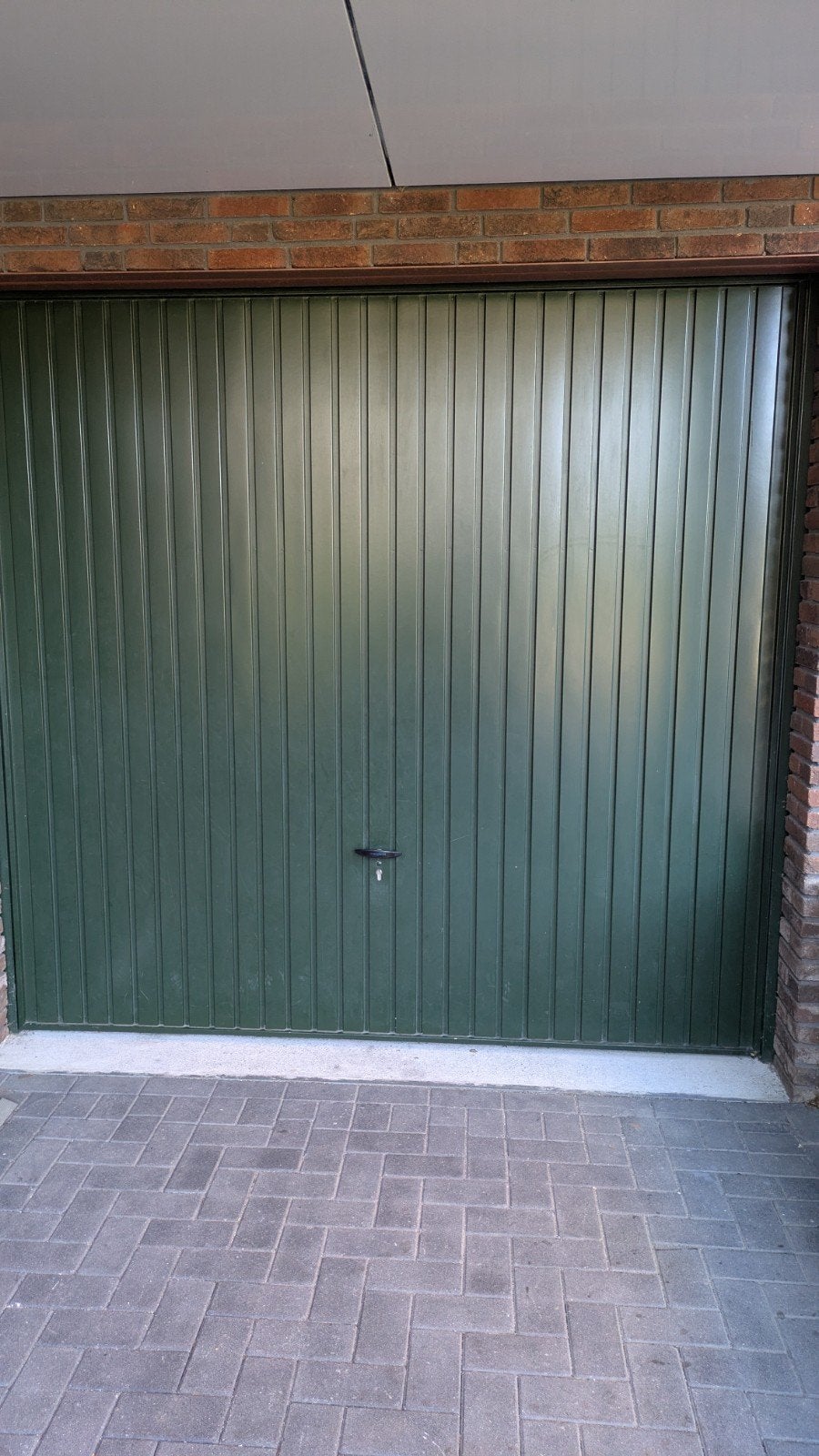 Novodoor Garagedeur - Groen, 237,5 x 225 cm, Ophalen, Gebruikt, Garagedeur, 120 cm of meer