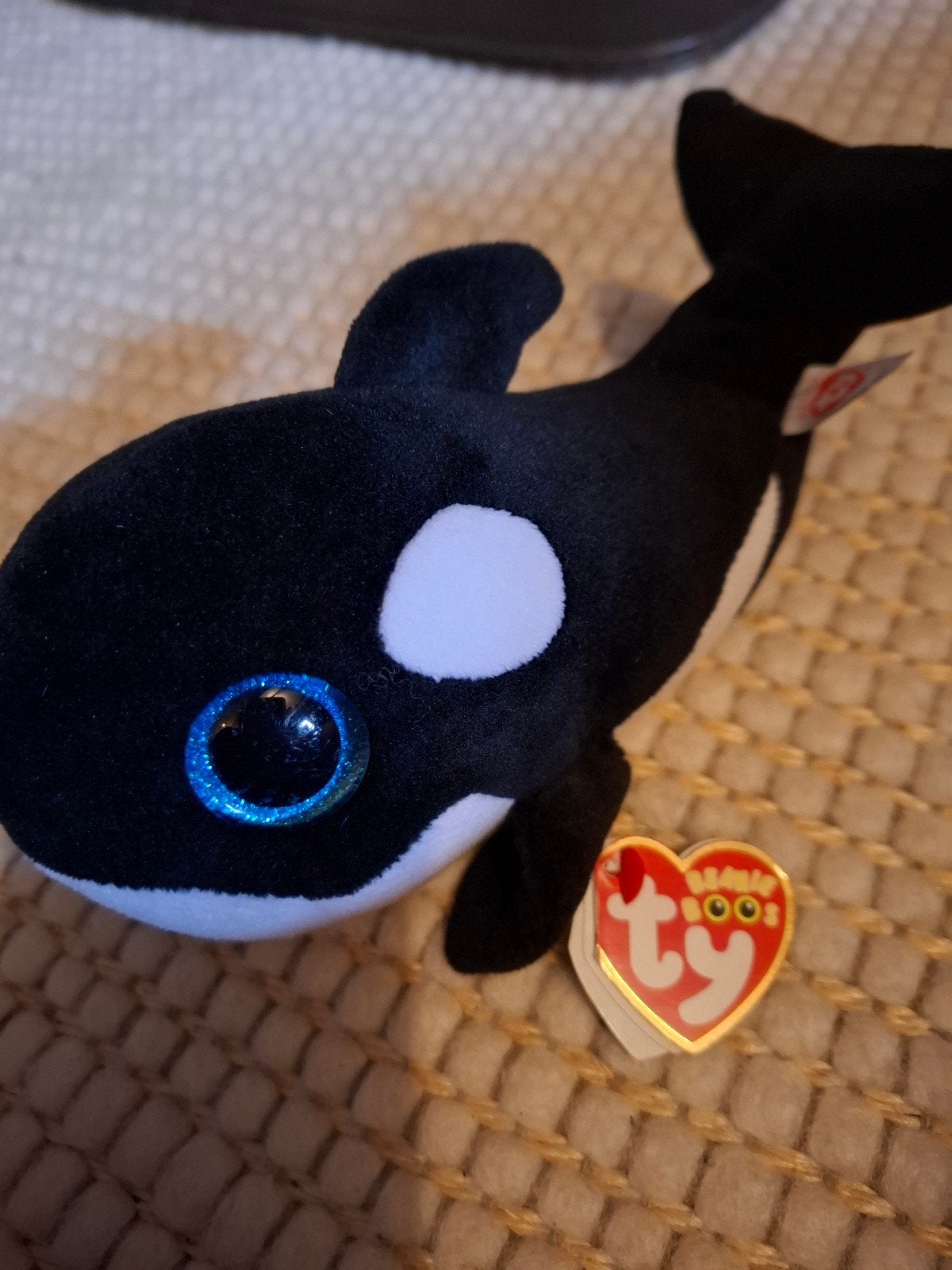 Ty Beanie Boos Orka walvis knuffel - Gebruikt, Gebruikt, Overige typen, Zwart, Ophalen of Verzenden