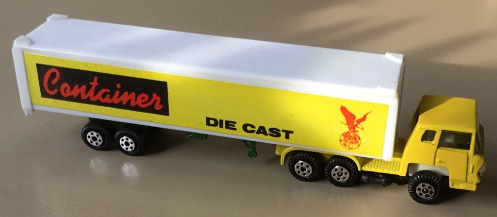 Yatming 1:90 GESLOTEN OPLEGGER " Container DIE CAST ", Ophalen of Verzenden, Zo goed als nieuw, Bus of Vrachtwagen, Overige merken