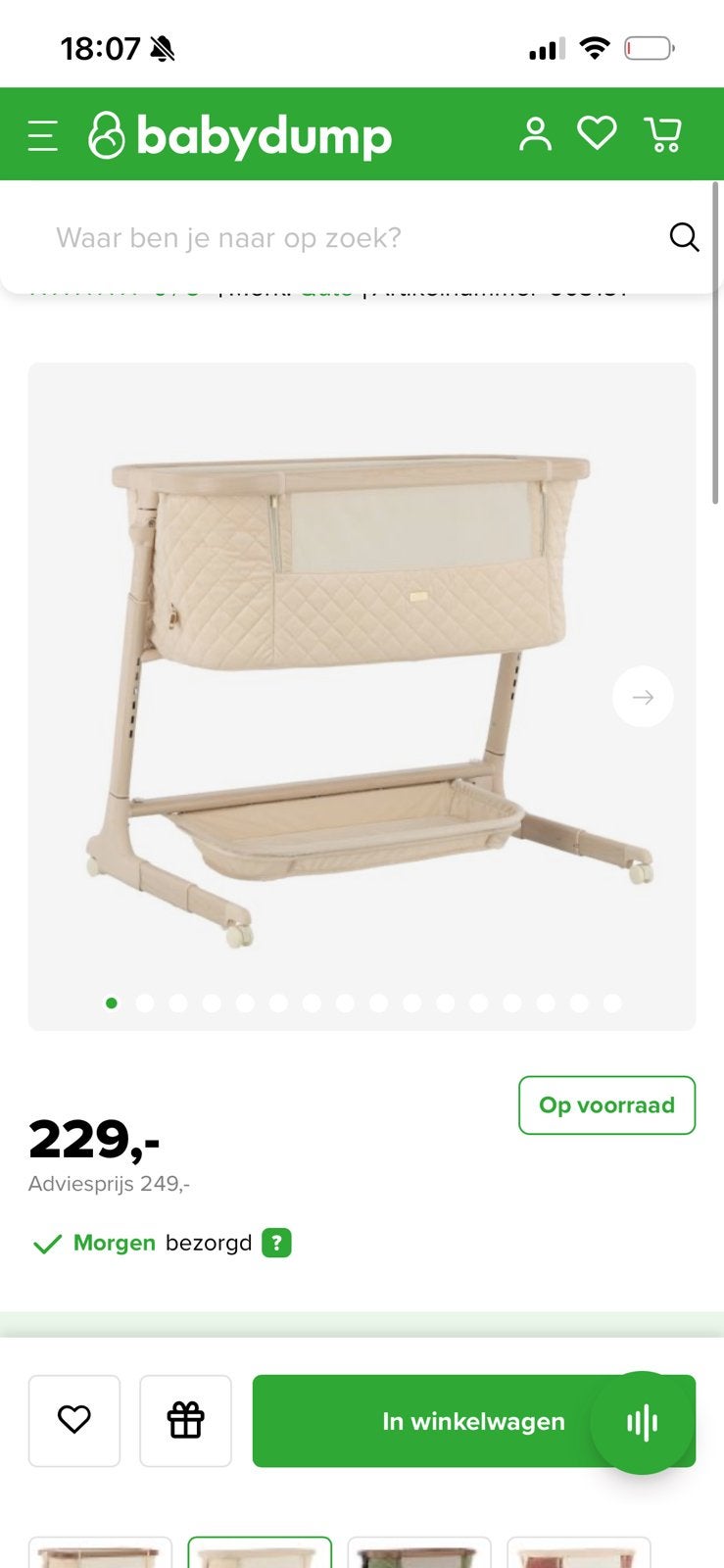 Zo goed als nieuwe Qute Q-Wiggle Elektrische Co-Sleeper, Ophalen of Verzenden, Zo goed als nieuw, Wieg