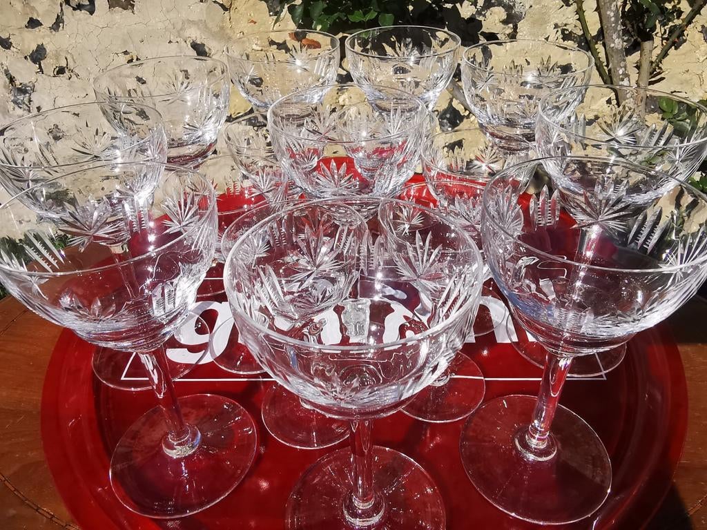 Kristallen wijnglazen portglazen 10 rode wijn 7 port Miekje, Antiek en Kunst, Antiek | Glas en Kristal, Ophalen of Verzenden