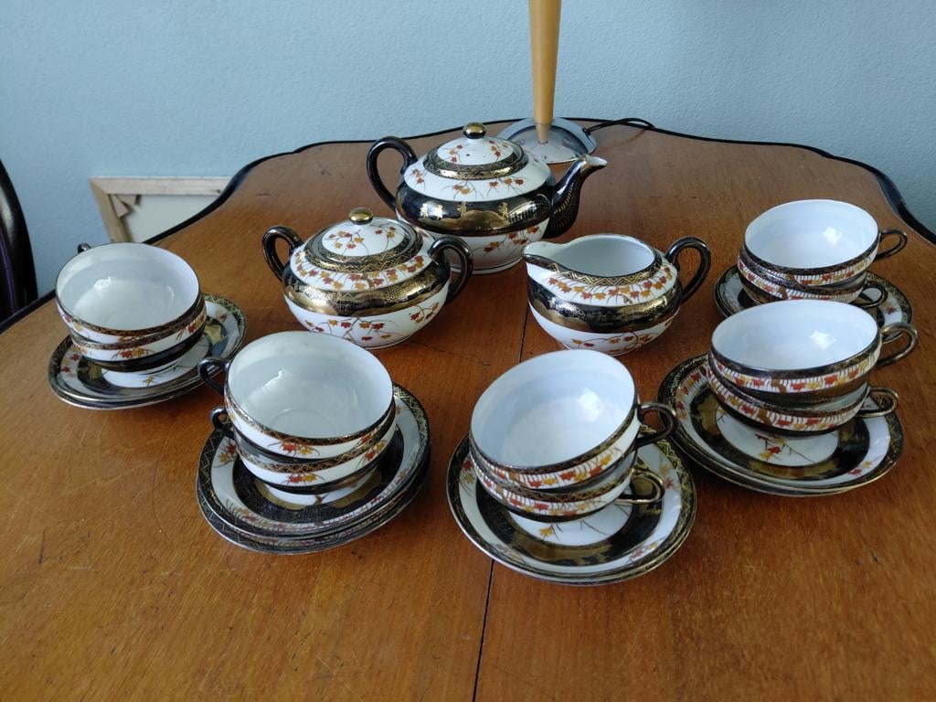 Antiek Chinees eierporselein theeservies, Ophalen of Verzenden