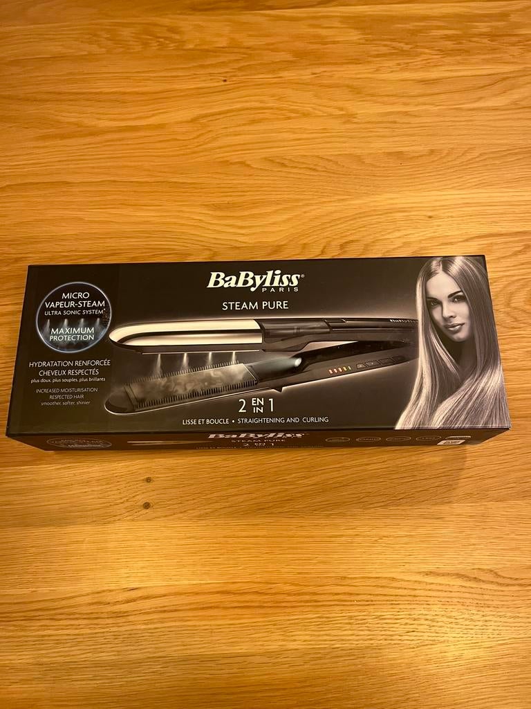 Babyliss steam pure 2 in 1 ZGAN met doos!, Ophalen of Verzenden, Zo goed als nieuw, Krultang of Stijltang