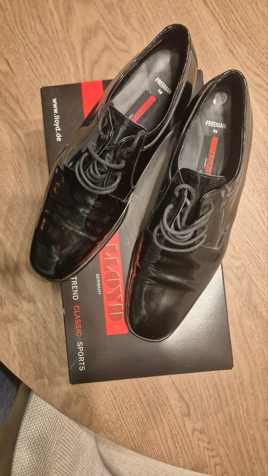 Lloyd lakleren schoenen - Maat 40.5 (EU) / 7 (UK), Zwart, Lloyd, Ophalen of Verzenden, Gedragen