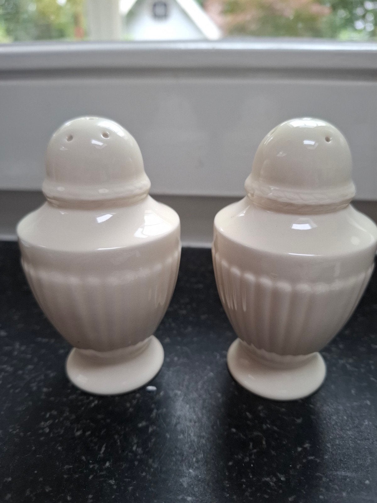 Puntgaaf Wedgwood Peper- en Zoutstel met Originele Stopjes, Ophalen of Verzenden