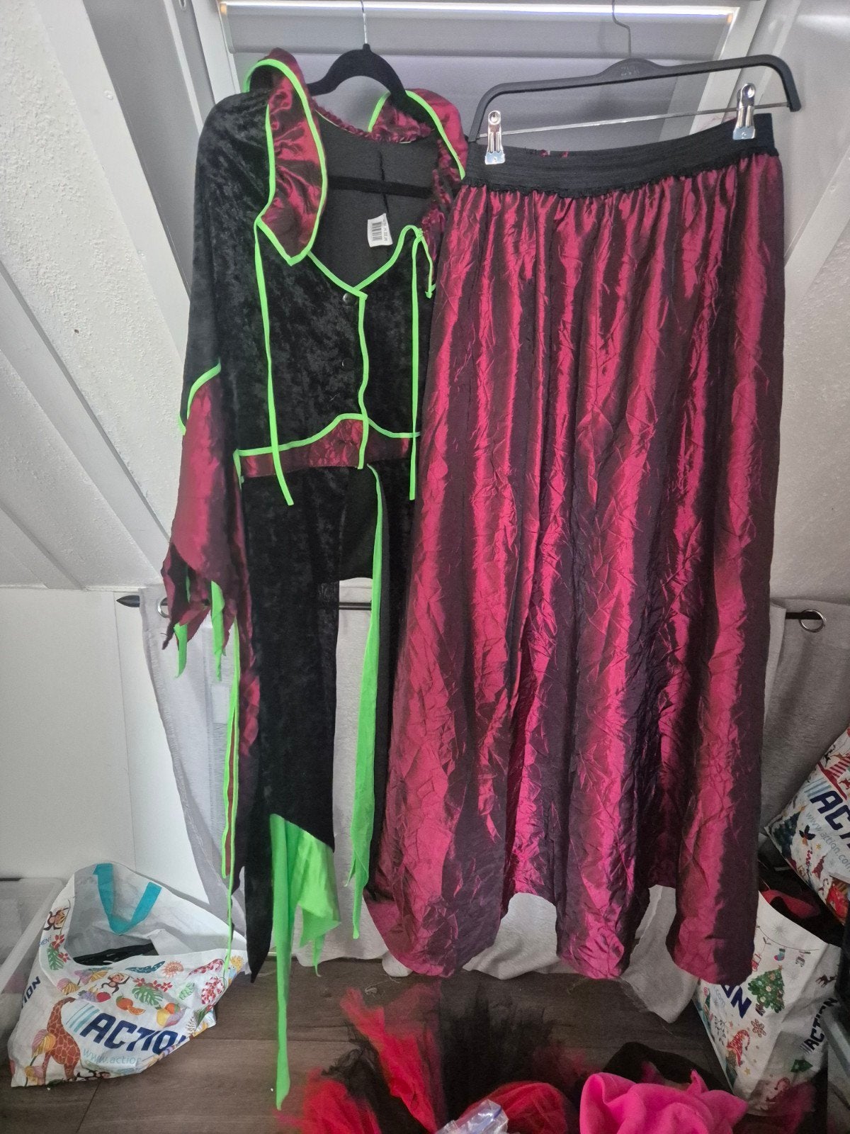 Halloween carnaval heksenpak 42, Ophalen of Verzenden, Zo goed als nieuw, Maat 42/44 (L), Halloween
