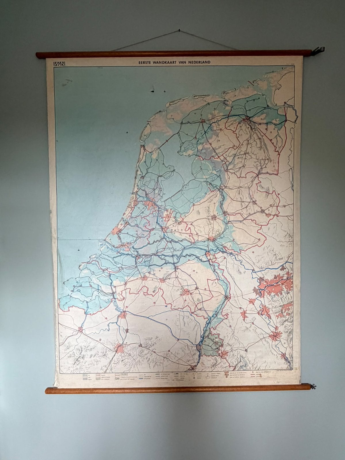 Vintage eerste wandkaart van Nederland, Ophalen, Aardrijkskunde