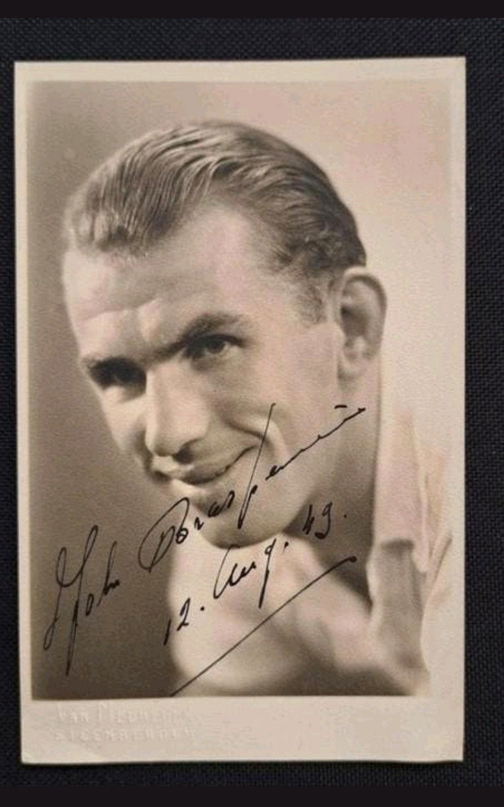 Mooie Gesigneerde Foto van John Braspennincx - 1949, Ophalen of Verzenden, Zo goed als nieuw, Overige sporten, Overige typen