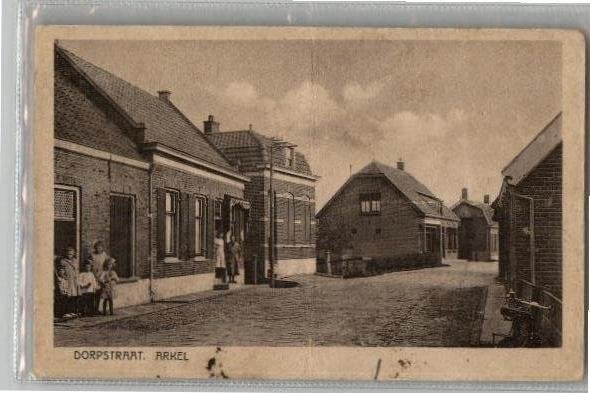 Arkel Dorpstraat  kaart met tekortkomingen zie scans, Ophalen of Verzenden, 1920 tot 1940, Ongelopen, Zuid-Holland