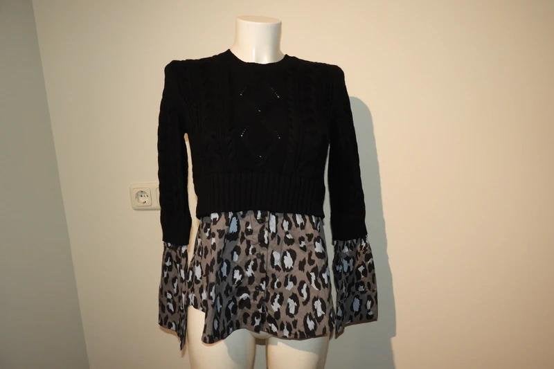 Kenzo trui breisel kabels onderkant blouse look jaguar S, Verzenden, Kenzo, Zwart, Zo goed als nieuw