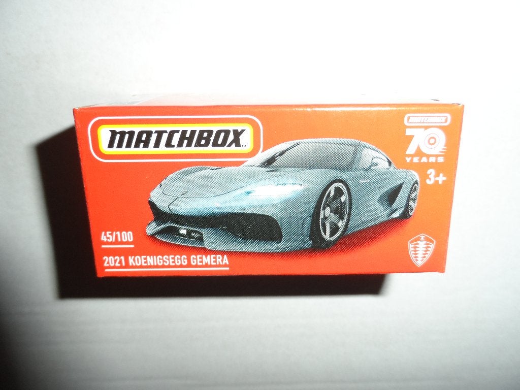 Matchbox Powergrabs - 2021 Koenigsegg Gemera (grijs) 1:64, Ophalen of Verzenden, Nieuw, Auto
