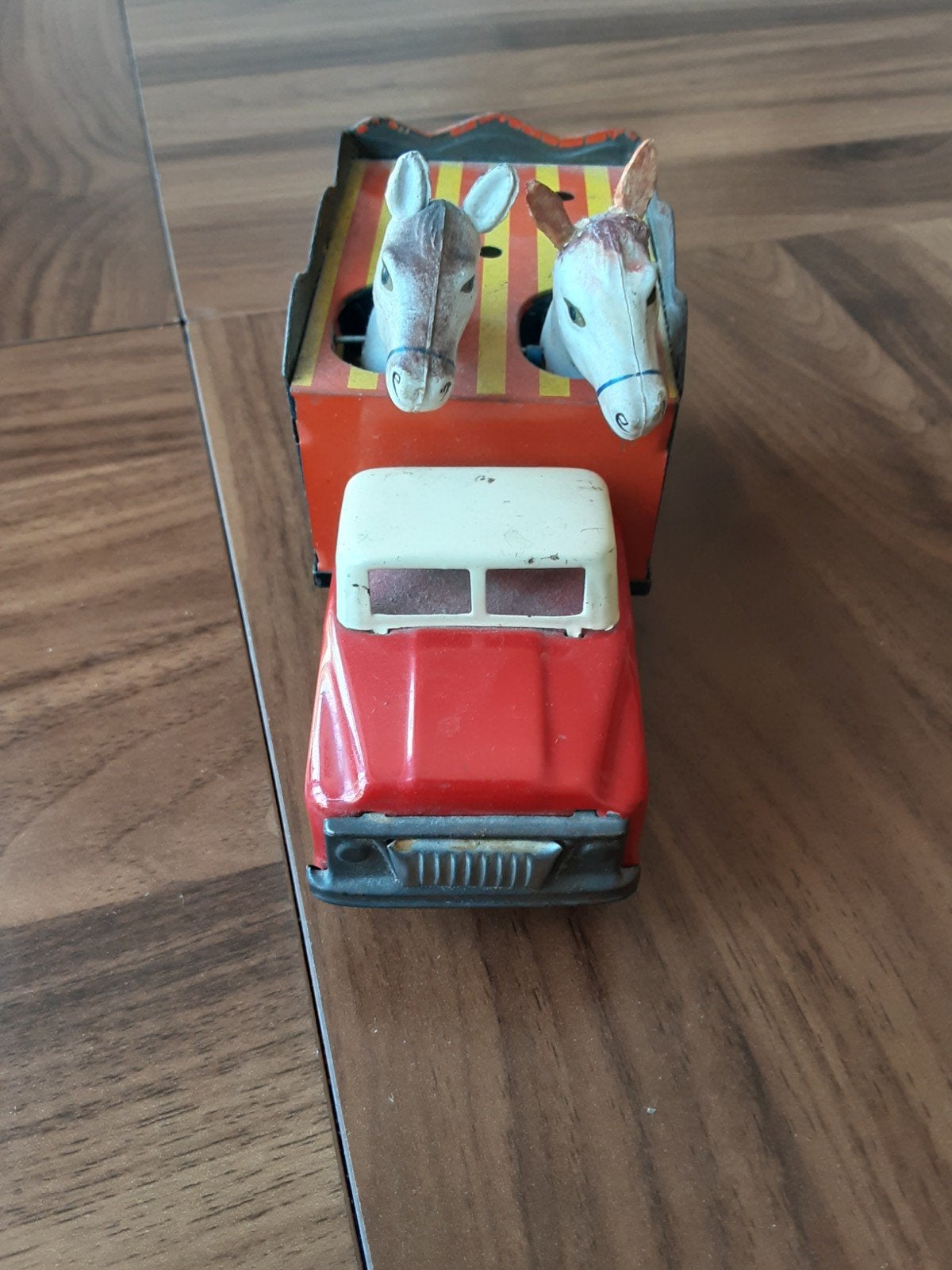 Vintage Circus Auto met Dieren - 16 cm lang, Ophalen of Verzenden, Gebruikt