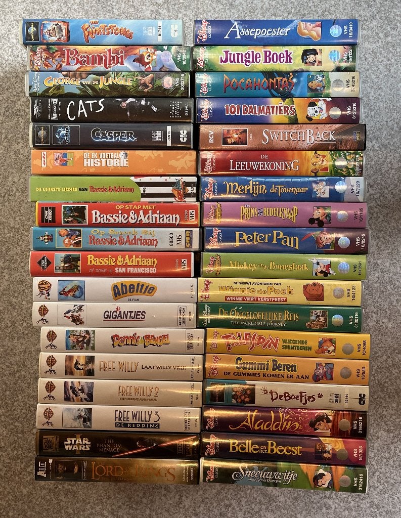 VHS videobanden (o.a. Disney), Ophalen, Nederlands ondertiteld, Gebruikt, Alle leeftijden