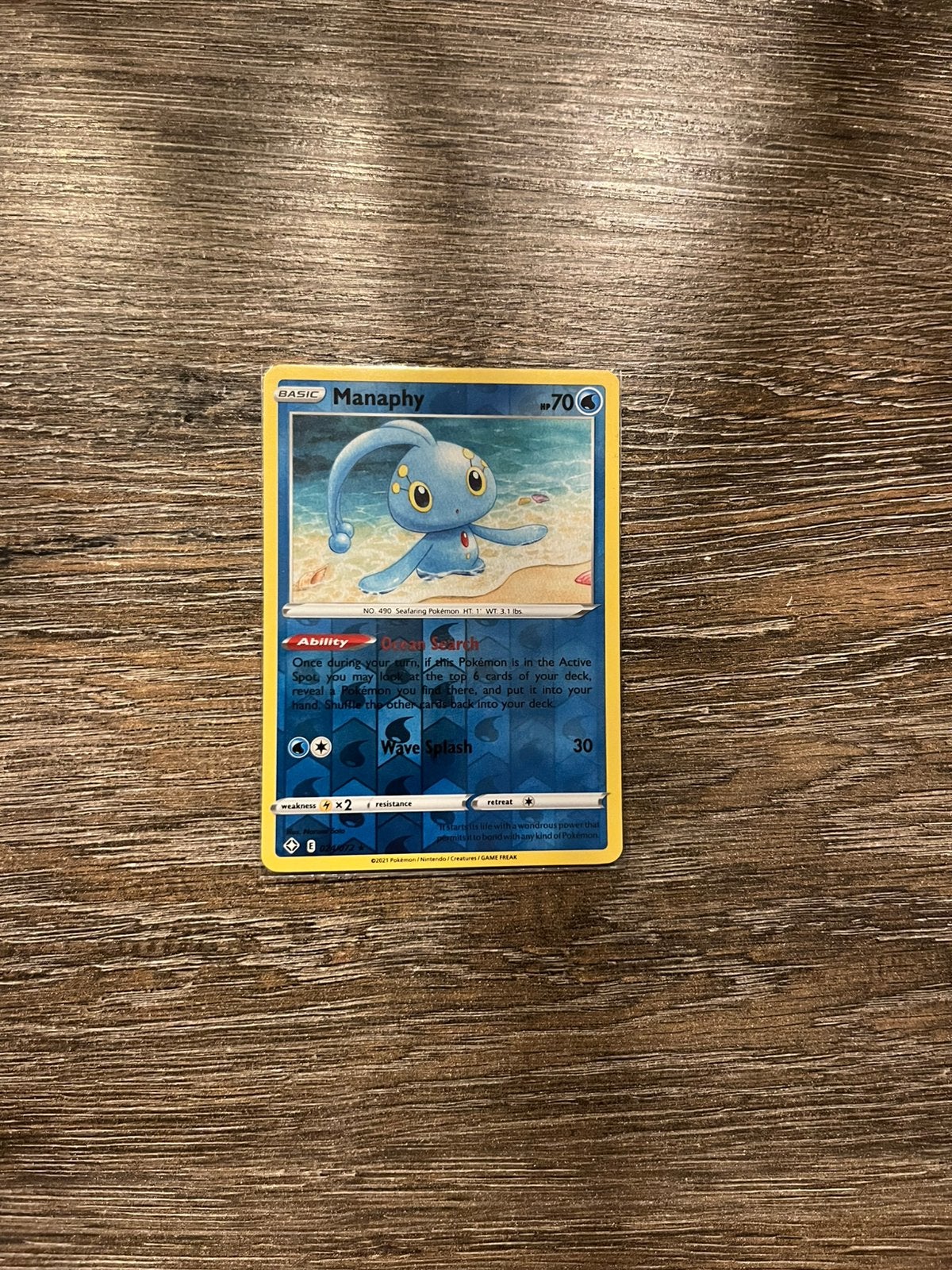 Manaphy SHF 024/072 reverse holo, Ophalen of Verzenden, Zo goed als nieuw