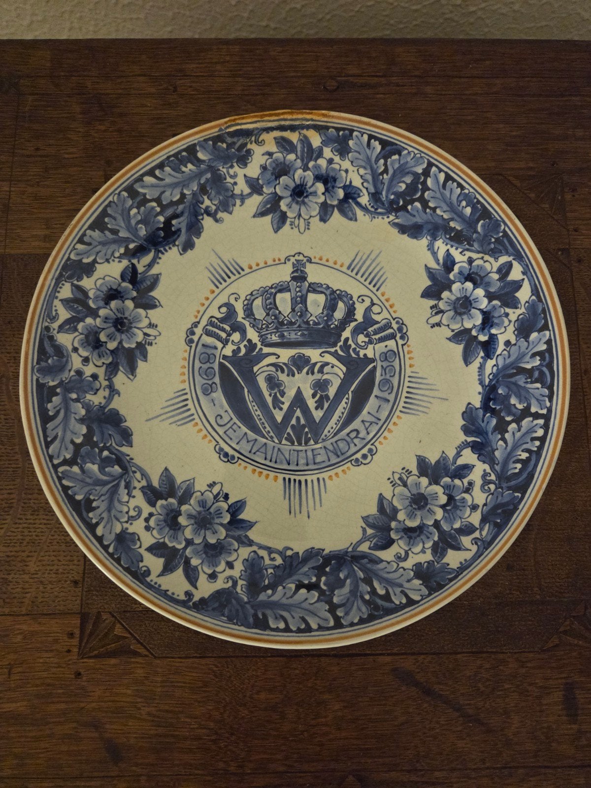 De Porceleyne Fles Herdenkingsbord Koningin Wilhelmina 1898, Ophalen of Verzenden